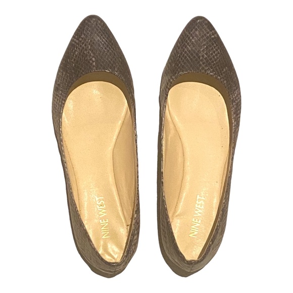 Nine West snakeskin pointed toe  ballet flats. Sz 6.5 - Picture 7 of 16